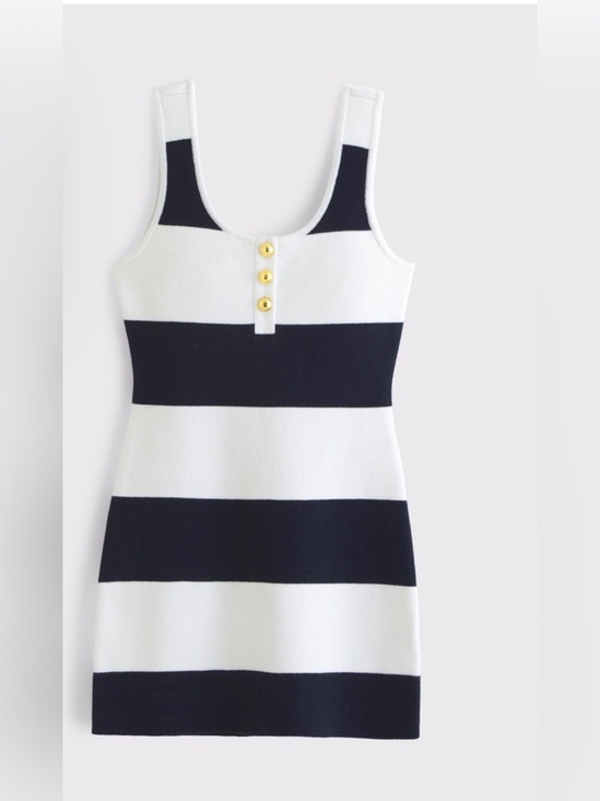 Abercrombie & Fitch Dresses & Skirts - Abercrombie & Fitch Navy and White Striped Knit Dress XXL